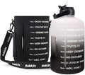 QuiFit 1 Gallon Water Bottle - with Straw & Motivational Time Marker Leak-Proof BPA Free Reusable Gym Sports Outdoor Large(128OZ/73OZ) Capacity Water Jug