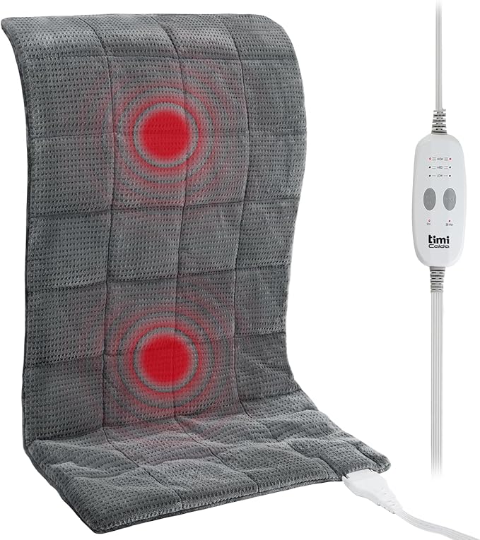 Heating Pad for Back - Weighted Heated Pad for Neck, Shoulder, Cramps and Knee, 3 Massage Modes & 3 Heat Levels, Auto Shut Off, Warm Gifts for Adult, 33"x18"