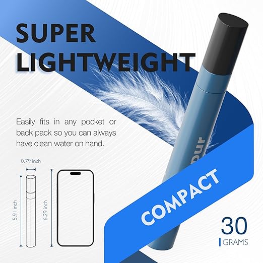 Emergency Water Filter Straw Survival, Portable Camping & Hiking Gear, Water Purification Straw for Travel, Biking and Outdoor
