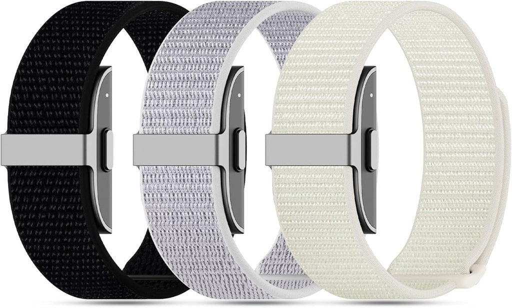 3-Pack Nylon Loop Sport Replacement Bands Compatible with Hume Health Band, Soft Breathable Adjustable Wrist Band for Hume Band Replacement Strap Wristband for Fitness Tracker Women Men