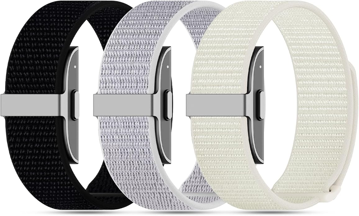 3-Pack Nylon Loop Sport Replacement Bands Compatible with Hume Health Band, Soft Breathable Adjustable Wrist Band for Hume Band Replacement Strap Wristband for Fitness Tracker Women Men