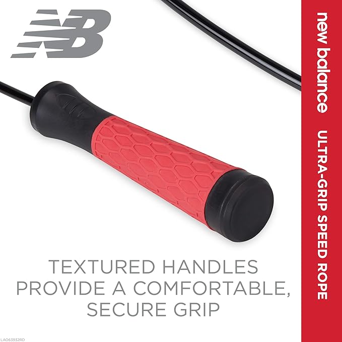 New Balance New Balance Speed Jump Rope - 9 Foot Long Adjustable Jumping Rope | Tangle-Free Skipping Cable & Ultra-Grip Handles