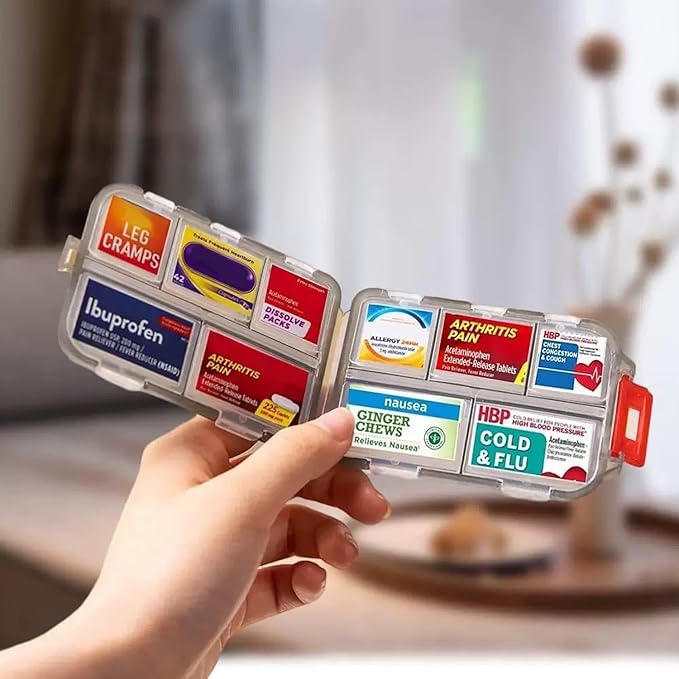 Weekly 7 Day Pill Organizer, Travel Pill Box, Pill case, Medicine Organizer, Pill Container, Pillbox 7 Day, Pill Dispenser, Medication Organizer, Pill Organizer Weekly