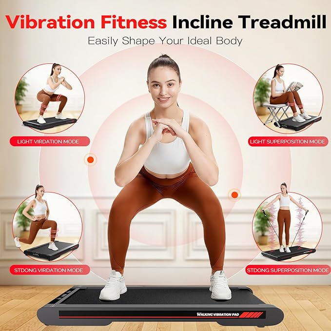 Sperax Walking Treadmill Pad with APP, 3 in 1 Under Desk Treadmill, 400W Low Noise Walking Vibration Pad with Remote Control,Portable Treadmills for Home Office