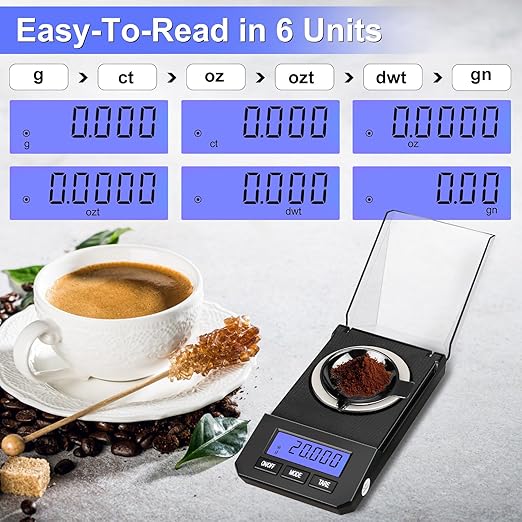 Milligram Scale 50g/0.001g High Precision Mg Scale, Portable Jewelry Scale .001 Gram Accuracy, Powder Scale, Digital Miligram Scale for Powder Medicine with Tray/Tweezers/Calibration Weight
