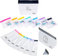 MUMI Ultimate Wellness Bundle - Pill Pouch Set and Single Dose Kit - 7pc Mini Pill Bags with 1 Large Zipper Pouch and 7pc Powder Supplement Packets with 1 Large Zipper Pouch