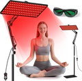 Morfone Red Light Therapy for Body Face - Infrared Light Therapy Lamp 660nm, 850nm, 940nm Tri-Wavelength LED Beads Panel with Height Adjustable Stand for Home Use, Gift for Women Girls, S
