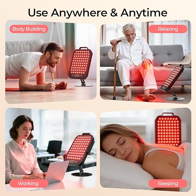 Red Light Therapy Panel for Face and Body, 78 LEDs Dual Chip 660nm Red Light & 850nm Near Infrared Light Device with Rotatable Stand and Magnetic Remote for Skin, Sleep, Athletic Performance