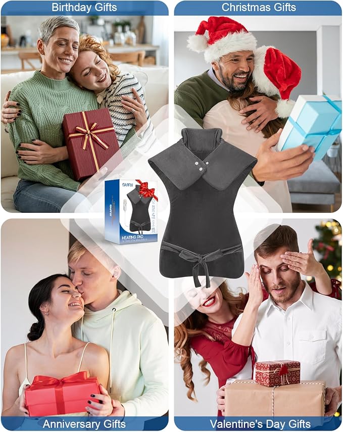 Heating Pad for Neck and and Shoulders and Back, Large 24''*37'' Heat Pad for Full Body, Electric Heated Pad for Seniors Elderly, Anniversary & Birthday Gifts for Women Men Mom Dad Wife Husband