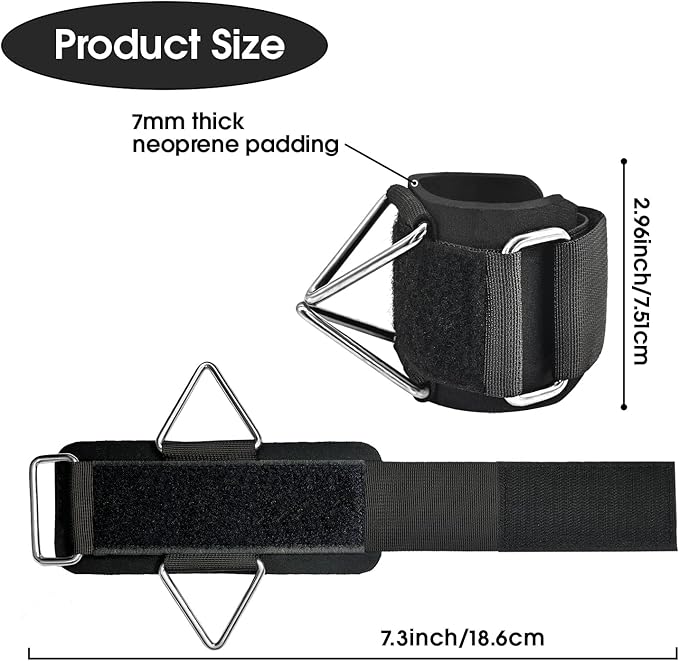 Adjustable Wrist Cuffs for Cable Machine, Neoprene Padded Straps, 2 Pack Comfortable Wrist Strap, Fitness Strength Training Equipment Workouts for Men Women
