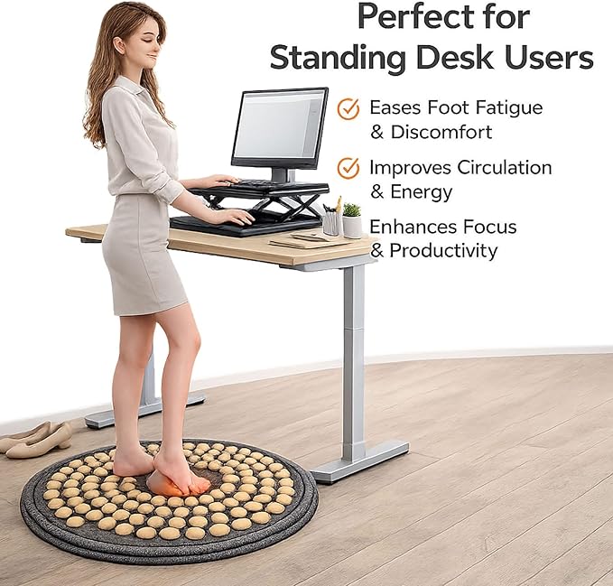 Foot Massage Mat Made from Natural Hardwood for Daily Relaxation, Foldable Acupressure Pad for Standing & Sitting, Designed for Office Workers, Long Standing Jobs & Home Use