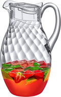 Amazing Abby - Bubbly Whirly Grand - Plastic Pitcher (96 oz, 3 Quart), Clear Water Pitcher with Lid, Fridge Jug, BPA-Free, Shatter-Proof, Great for Iced Tea, Sangria, Lemonade, Juice, Milk, and More