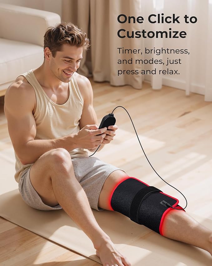 Red Light Therapy Mat, 24"x 12" Large Red Light Therapy Pad with Controller, 660nm & 850nm Near Infrared Light Therapy with Timer, Pulse Mode, 242 LED Beads, Back Shoulder Joint Pain Relief