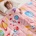 anfie Weighted Blanket Kids(36"x48" 5lbs) Weighted Blanket Cooling Blanket for Sleeping,Throw Size Breathable Blanket with Premium Glass Bead(Pink Aerospace)