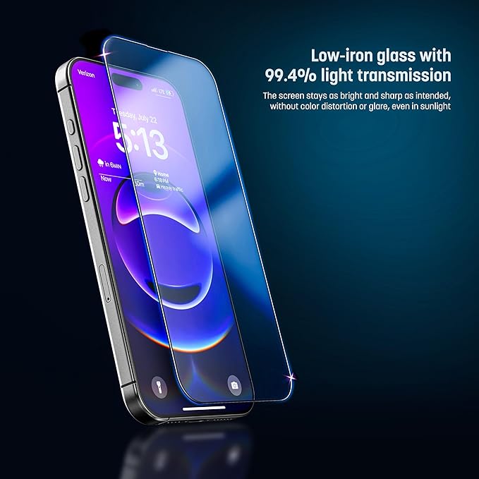 magglass for iPhone Air Screen Protector with Blue-Light Blocking, Scratchproof Tempered Glass (Easy Applicator Included)