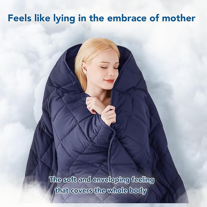 Topcee Weighted Blanket for Adults (12 lbs, 60" x 80") Queen Size Soft Cooling Heavy Blanket Sleeping, Apply to 110-130 lbs Body, Thick Breathable Blanket with Glass Bead, Easy Care