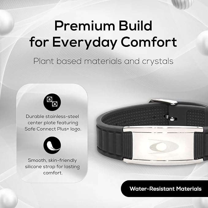 EMF BodyBand Plus+ Bracelet - Holistic Wellness Harmonizer Wristband for Men and Women (Black)