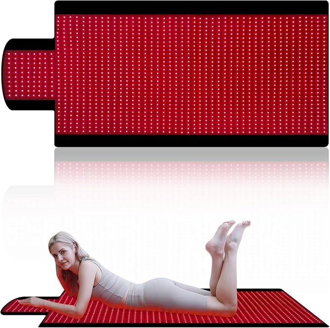 Red Light Therapy Mat for Body 74"x33", 1400pcs Full Body Infrared Red Light Therapy Blanket with Dual-Wavelength LEDs (660nm&850nm), Pulse Modes, Timer & Intensity Control
