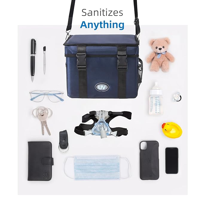 UV Sanitizer Box, 12L Portable Sanitizing and Cleaning Machine with 3-Level Timer, Foldable UVC Cleaner Box for Toys, Mask, Towel, Key, Ozone Free UV Cleaning Sanitizer Machine
