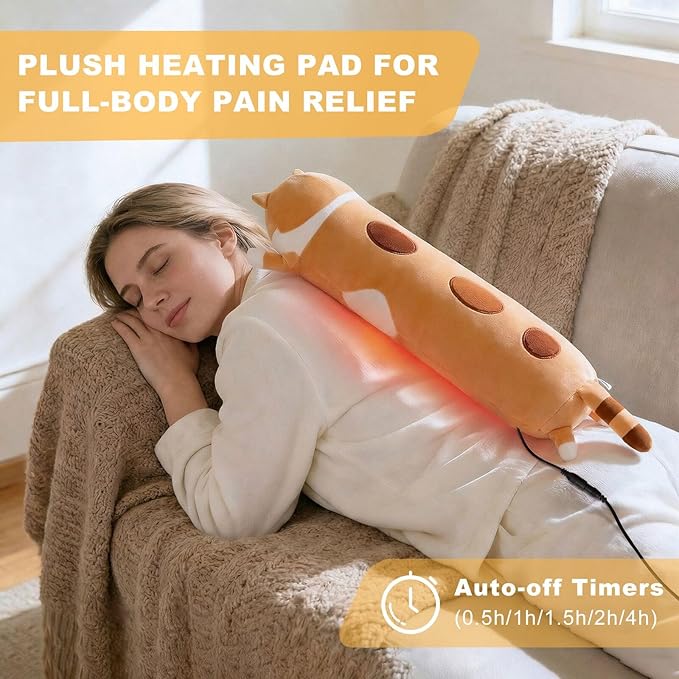 Cat Heating Pad for Period Cramps Menstrual Pain Relief, Portable Electric Heat Pads USB Powered, Cute Cats Plush Stuffed Animals Funny Gifts for Women Teen Girls Cat Lovers Birthday Easter Christmas