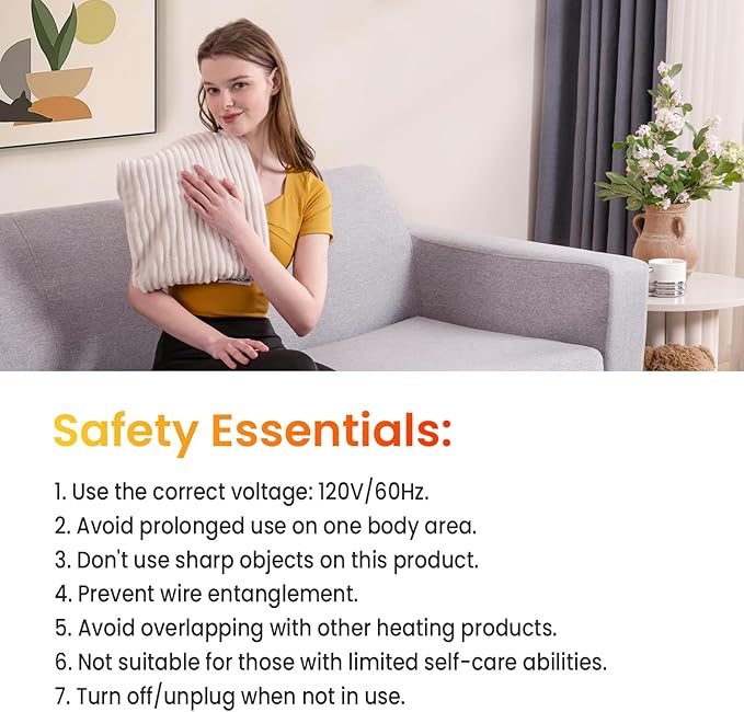 WOOMER Weighted Massage Electric Heating Pad for Back Pain, Neck and Shoulders Cramps Relief, 12’’x24’’, 3.7lb BPA-Free and Non-Toxic Beads, 4 Heat Settings, 4 Massage Modes, 2h Auto-Off