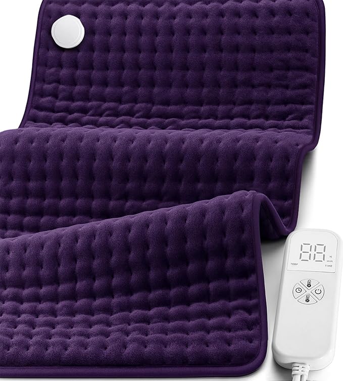 Heating Pad for Back, Neck & Shoulder Pain Relief, 17"x33" Electric Moist/Dry Heat Pad, 6 Heat & 4 Timer Settings, Auto Shut-Off, Machine Washable, Mothers Day Gifts for Mom, Wife, Sister, Women