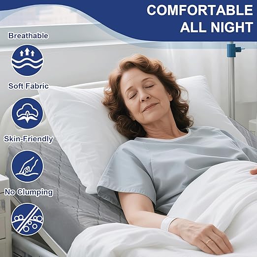 1 Pack Hospital Bed Sheet Set,Hospital Fitted Bed Sheets for Home Use & Hospital Care Beds,Waterproof Fitted Sheets with Elastic All Around,Reusable and Machine Washable,36" x 80" x 14" (Grey)