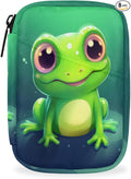 Cute Animal Frog Pill Box Small Pill Travel Organizer 7 Day Weekly Green Medicine Pill Case Cute Compact Size Vitamin Container Pill Bottle Portable Pill Holder Bag with Zipper