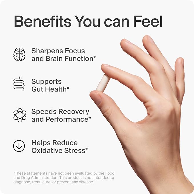 Hydrogen Water Tablets Alternative | DailyH2 Molecular Hydrogen Capsules | 3mg H2 for Cellular Energy, Focus & Recovery | Brain, Gut & Mitochondrial Support | 60 Caps