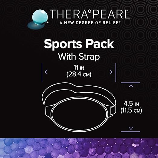 TheraPearl-14070 Color Changing Reusable Hot Cold Pack with Strap, Sports Size Ice Pack with Gel Beads, 11" x 4.5"