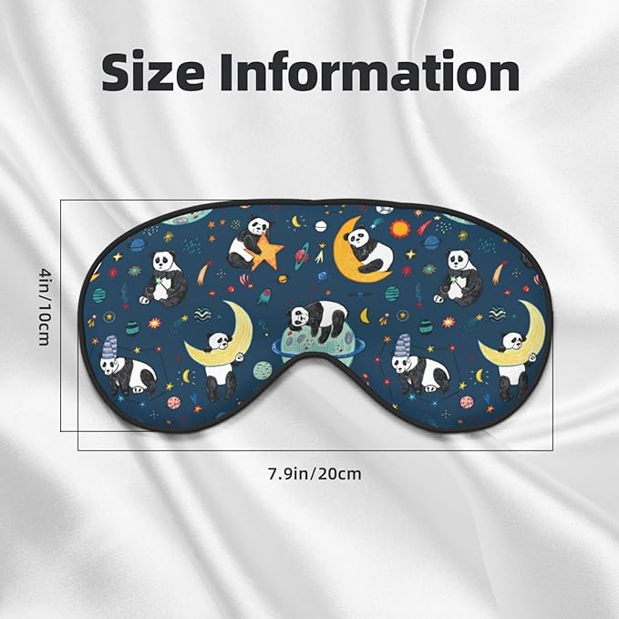 Space Sleeping Panda Sleep Mask Eye Mask with Adjustable Strap Eye Sleep Shade Cover Blocks Light for Women Men Airplane Travel Nap
