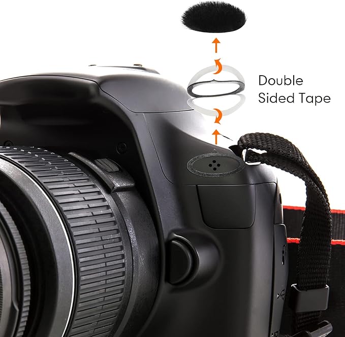 Nezyo 10 Pieces Camera Mic Windscreen Furry Camera Wind Muff Wind Cover Built in Microphone Outdoor Filter for DSLRs Mic Outdoor Windshield