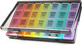 MOLN HYMY Pill Organizer 4 Times a Day, 7 Day Weekly Pill Box with 28 Big Compartments, Multicolor Portable Travel Medicine Planner for Vitamins, Fish Oils, Supplements (Rainbow, Large)