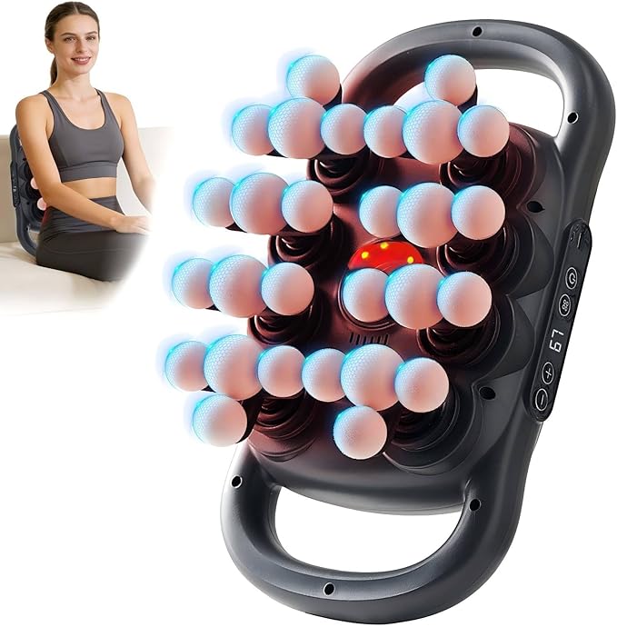 28-Heads Massage Gun Set for Total Body Muscle Recovery, Deep Tissue Percussion Massager with 9 Adjustable Modes, Quiet High-Power Back & Full-Body Massager for Home, Gym & Office,