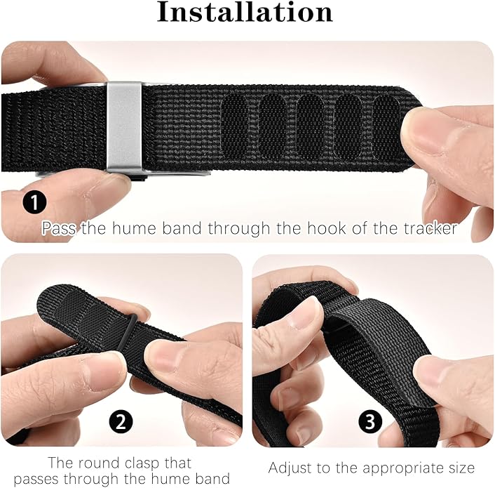 Nylon Loop Band Compatible with Hume Band Replacement, Hook and Loop Breathable Soft Wristband for Hume Strap Health Fitness Tracker Women Men