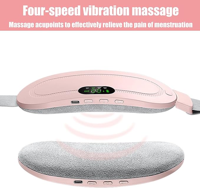 Heating Pad for Period Cramps, Three-Speed Adjustment，Portable Cordless Rechargeable Heating Pad for Menstrual Pain Relief Electric Heat Belt,Gifts for Her Women Girl Wife (Pink)