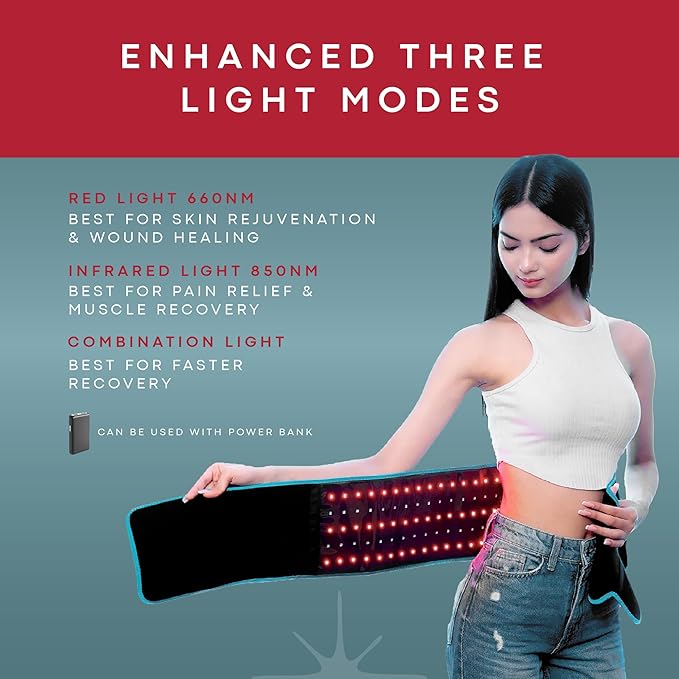 Red Light Therapy for Body – Infrared Heating Pad with 105 LEDs – Wearable Red Light Therapy Belt for Relaxation, Recovery & Comfort – Infrared Light Therapy Device,