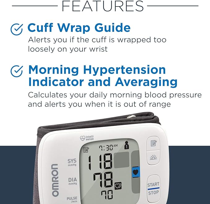 OMRON Gold Wireless Wrist Blood Pressure Monitor for Home Use - #1 Doctor & Pharmacist Recommended Brand - Clinically Validated - Connect App