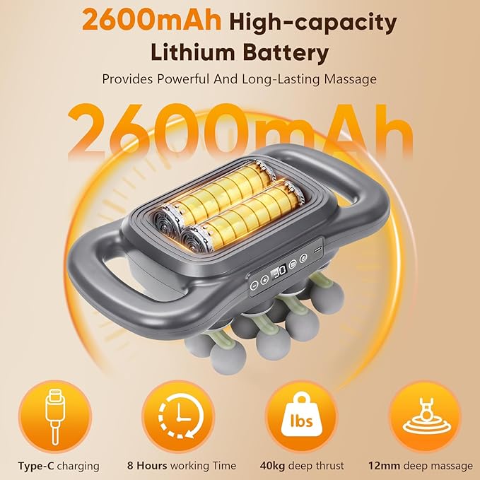 16 Head Massage Gun, Deep Tissue Relief with 9 Modes,Quiet Percussion Massager for Neck/Back/Leg Pain, Muscle Massager for Athletes Office Workers