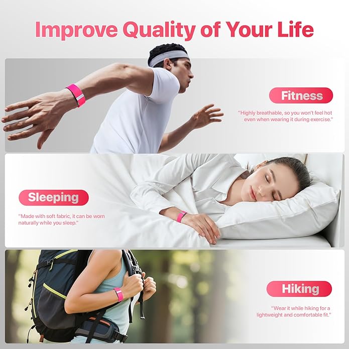 3 Pack Nylon Replacement Strap Compatible with Hume Band - Breathable & Sweatproof Sport Loop for Hume Health Band - Metal Buckle & Loop Closure - Adjustable Wristband Strap for Fitness Tracker