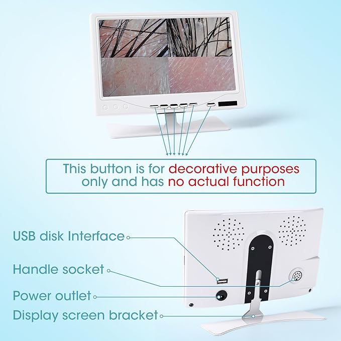 7 Inch Scalp & Skin Analysis Microscope, 50X/200X Dual Lens HD Camera with 4-Split View & 16GB USB, Portable Scalp Camera for Personal Hair Care, Home Use and Mobile Salon Services