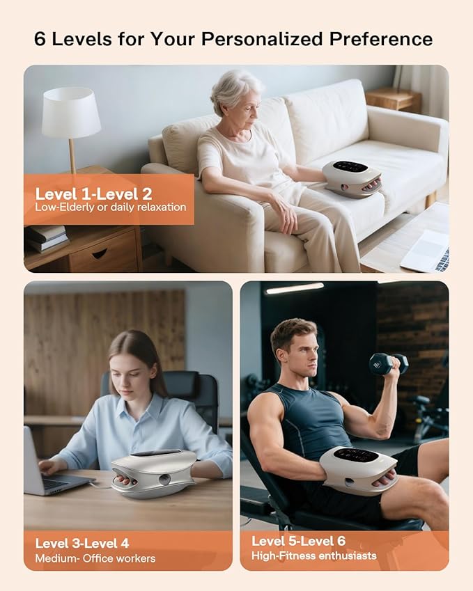 ALLJOY Hand Massager with Heat and Compression, Knuckle Stretching and Hand Massage, 6 Modes 6 Intensities 3 Heat for Arthritis and Carpal Tunnel Relief, Mothers Day Gifts for Women Men(White)