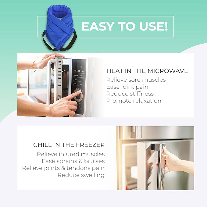 Microwavable Heating Pads for Lower Back, Neck, and Shoulder Pain Relief - Moist Microwave Heating Pad for Muscles and Joints - Microwave Hot Pack Heat Pad for Cramps -3 Heat Pack Blue-Lavender Scent