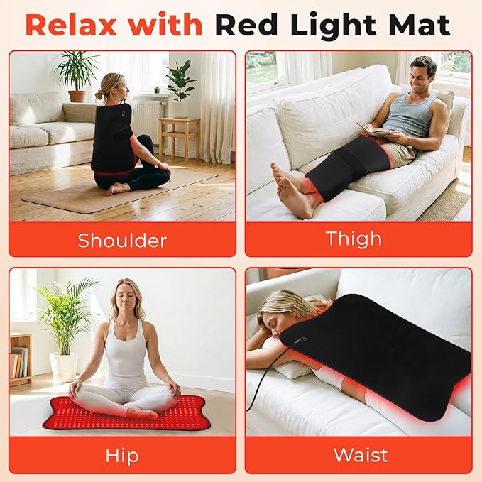 Red Light Therapy Mat for Body, 31.5''×24'' Red Light Pad 660nm&850nm Red Light Wrap with 420 LEDs, Timer, Remote, for Muscle Relaxation &Skin Care, Suit for Back, Neck, Shoulder, Waist, Full Body Use