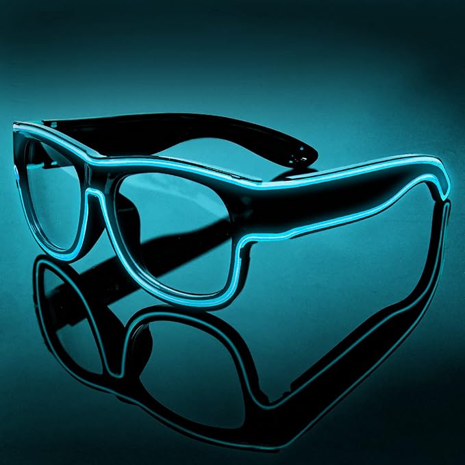 Ainiv Wireless Light Up Glasses 3 Modes LED Luminous Glasses Glow in the Dark for Parties, DJ, EDM, Halloween, Christmas