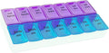 Weekly (14-Day) AM/PM Pill Organizer, 2 Times a Day Pill Case and Planner, Portable Vitamin Containers, Medicine Pill Box(Blue-Purple)