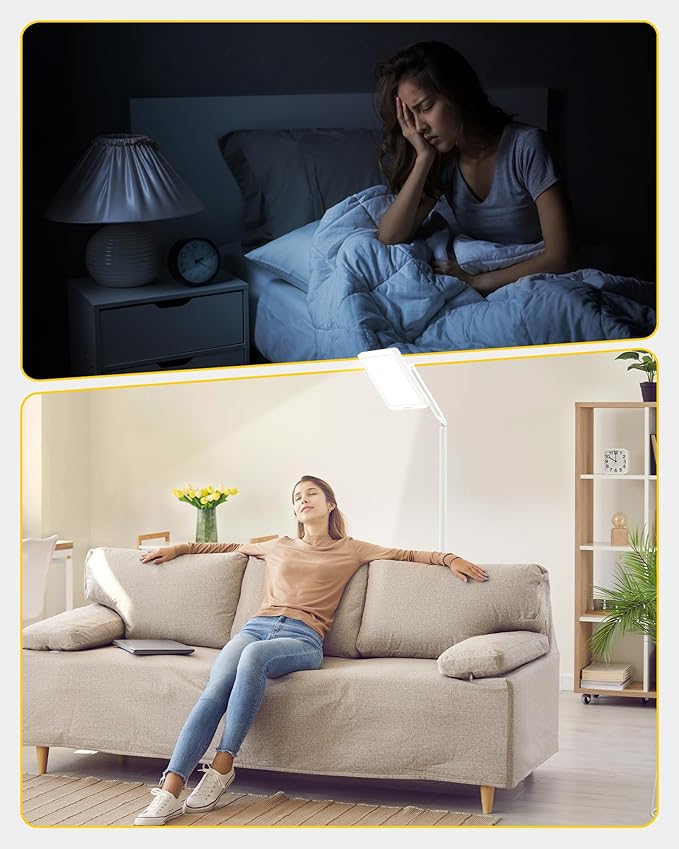 Sunlight Lamp, 12000 Lux Full Spectum Sun Lamp Natural Light Lamp for Home/Office/Morning Routine, 4 in 1 Mount, 5 Mode Adjustable 10 Brightess Levels, 5 Color Modes,Timer, Memory