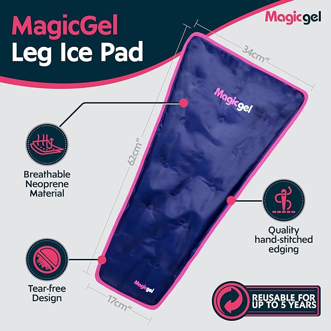 Magic Gel Leg Ice Pack - Professional Cold Therapy - Wrap Around Shin Ice Packs - Full Leg Ice Pack Wrap Around Entire Leg - Cool Down Your Legs Shins Hamstrings - Ice Packs Sleeve