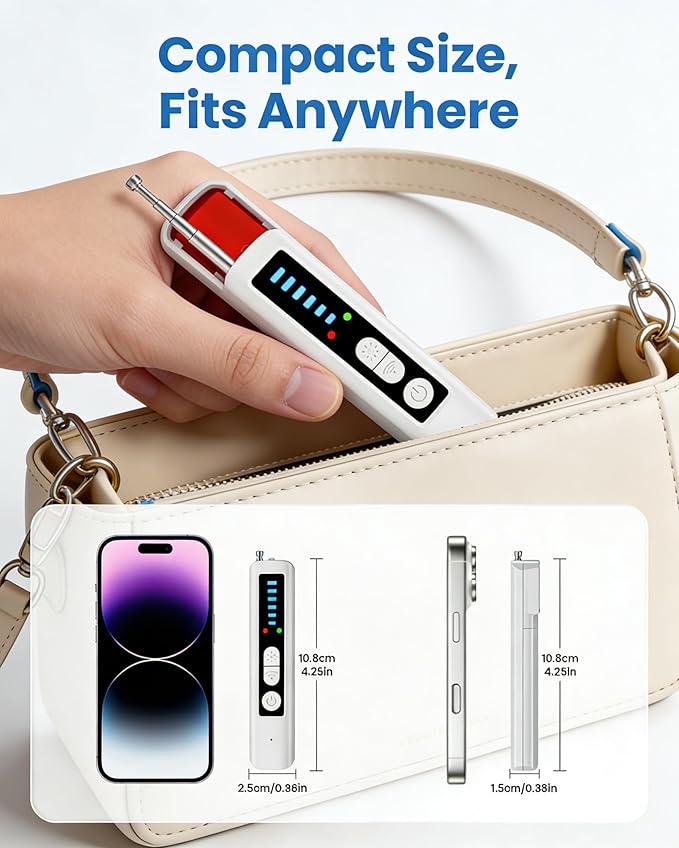 AI Hidden Camera Detector, AI-Powered Anti Spy Device,GPS Trackers & Listening Devices,Portable Wireless Hidden Cameras Scanner for Hotels,Travel & Home,6 Sensitivity Levels & 4 Detection Modes