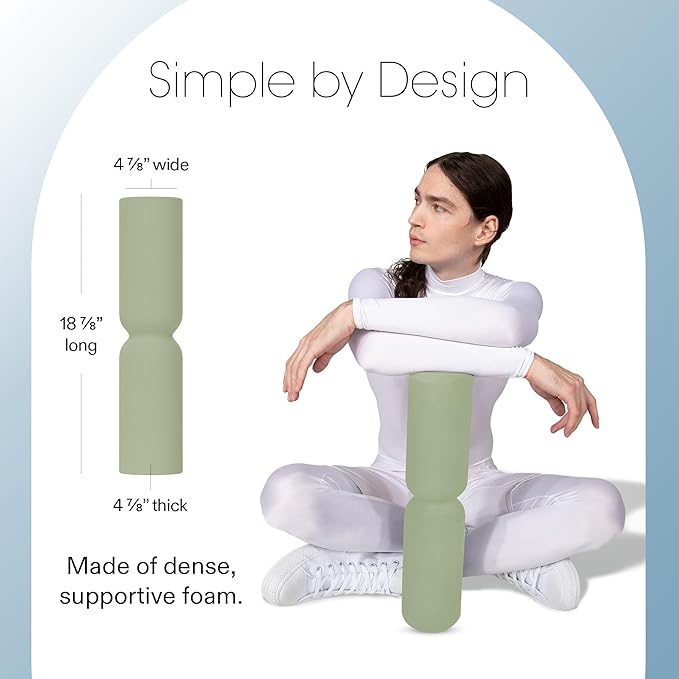 Bala Hourglass Foam Roller (Sage) - Soft Density Back Roller Foam for Physical Therapy, Deep Tissue Muscle Massage, Flexibility & Stretching - Workout Roller for Yoga, Neck, Back & Legs Exercise